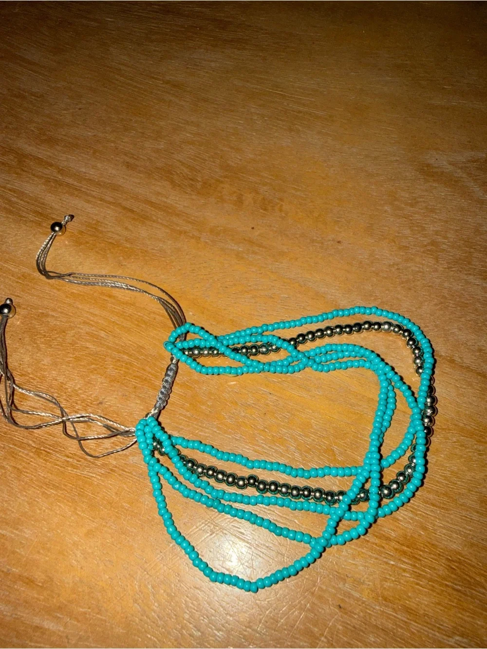 Girls Turquoise Beaded Multi-Strand Bracelet